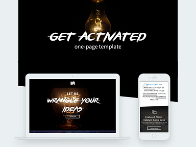 "Get Activated" One-Page Template agency design html layout one page template responsive template ui visual design web design