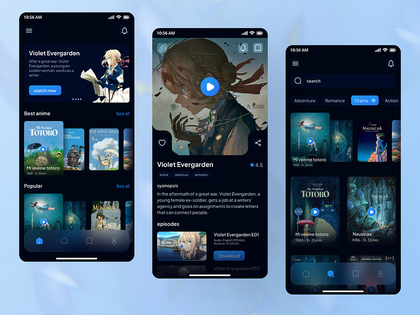 Anime Streaming App By Tina Abolghasem For Duxica On Dribbble