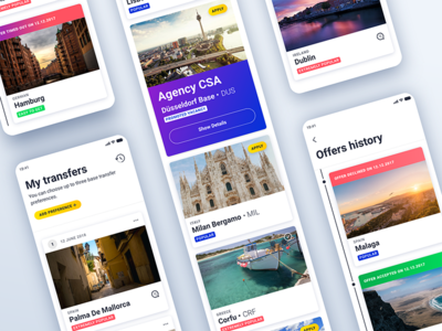 Base Transfer app card design mobile ryanair ui ux