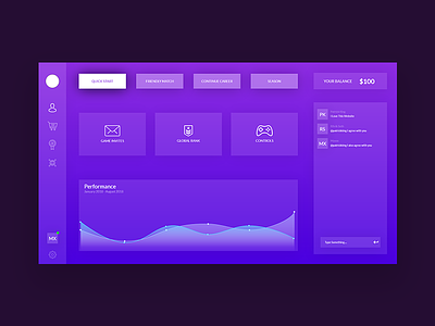 Game Dashboard Concept adobe xd dashboard game game dashboard minimal purple