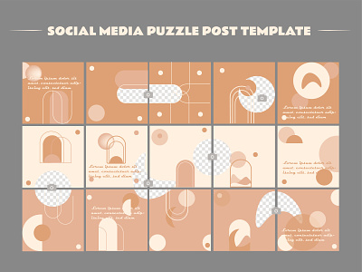 Social Media Puzzle Post Template carousel carousel post design graphic design instagram carousel social media post template template
