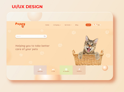 Puppy website landing page design graphic design landing page ui ux website