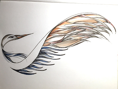 Drawing #38 bird copic drawing illustration rotring wing