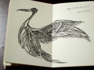 Happy Draw A Bird Day bird dabday drawing moleskine rotring