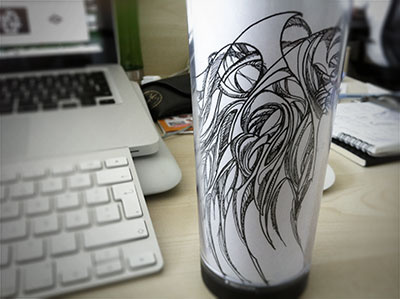 Drawing on a mug