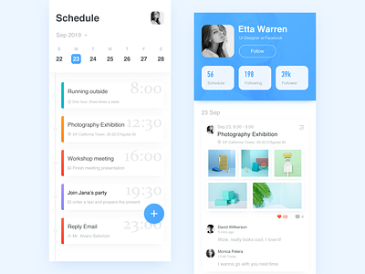 Social Calendar app calendar card mobile ui social app ui