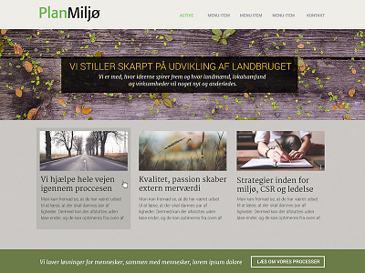 PlanMiljø ux webpage