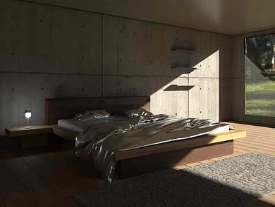 Iron bedroom 3d architecture c4d corona coronarender virtualspace