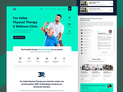 Fox Valley Physical Therapy & Wellness Clinic clean design homepage ui ux web website zihad