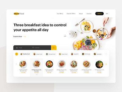 Restaurant card clean design homepage restaurant ui ux web website zihad