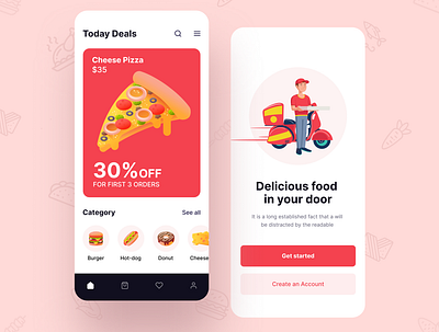 Food app app clean design discount food offer order restaurant shop ui ux zihad