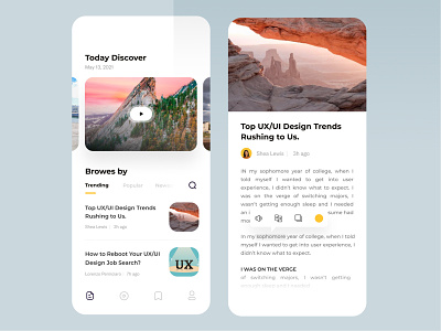 News feed UI design concept app blog clean design feeds ios news newspaper ui ux ux trends zihad
