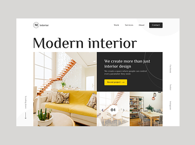 Modern interior clean design home homepage interior landing modern ui ux web website zihad