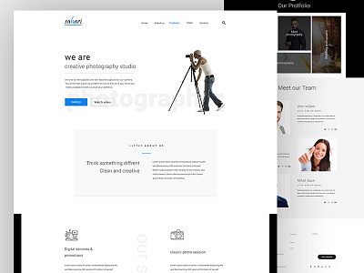 Photography Landing Page landing page design website design website redesign zihad