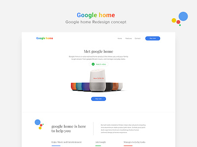 Google Home Landing page Redesign Concept