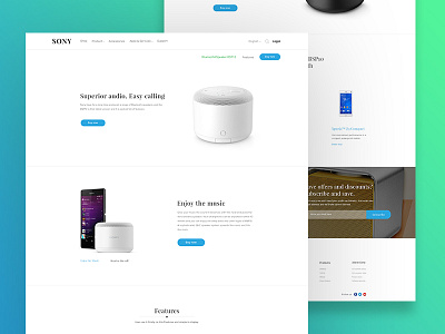 Sony Product Landing Page Redesign clean design homepage landing sony ui ux web website zihad