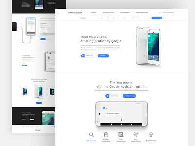 Google Pixel landing page clean design google homepage landing pixel ui ux web website zihad