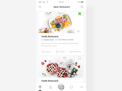 Resturent App Concept flat food ios ios8 modern resturent zihad