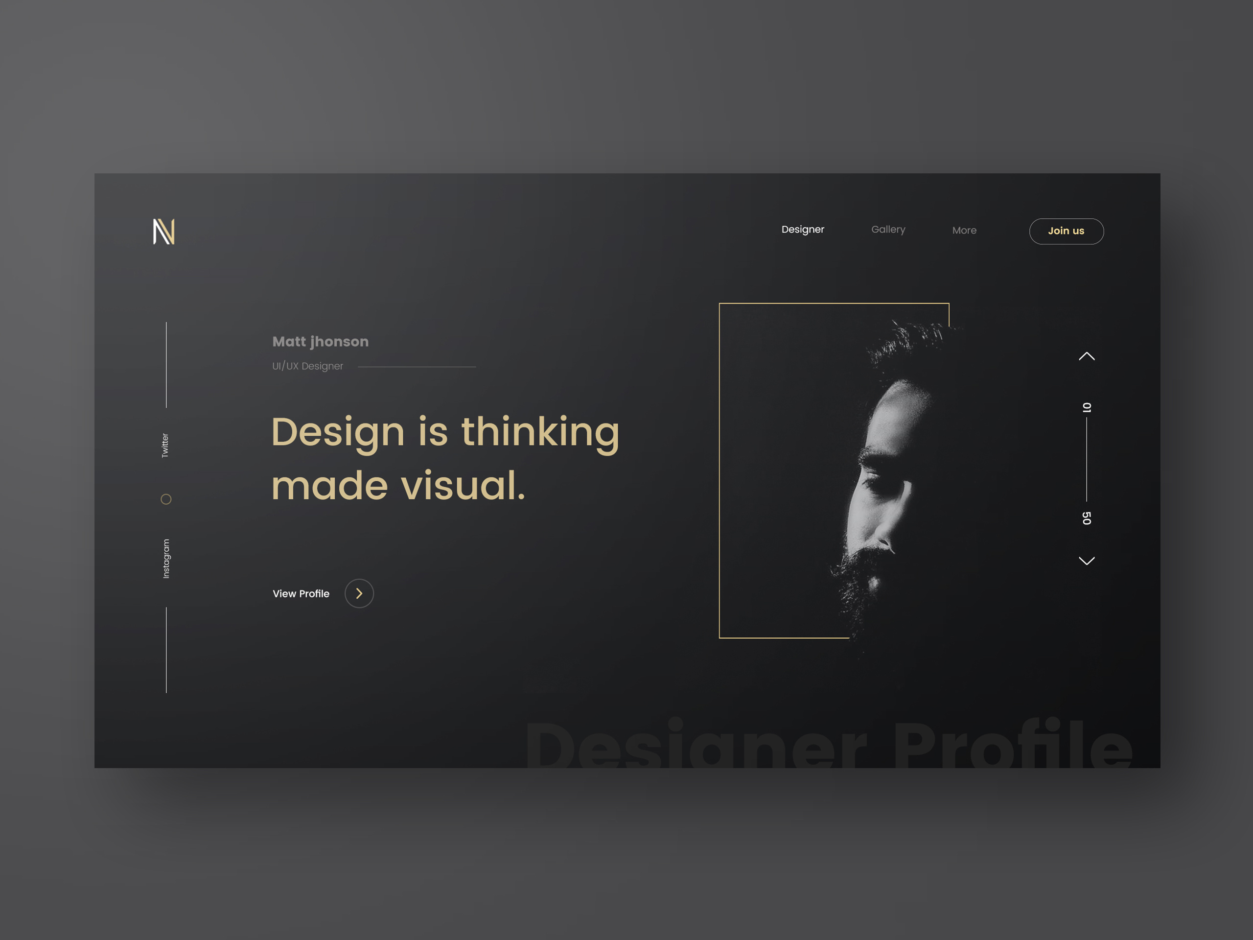 Designer profile full view