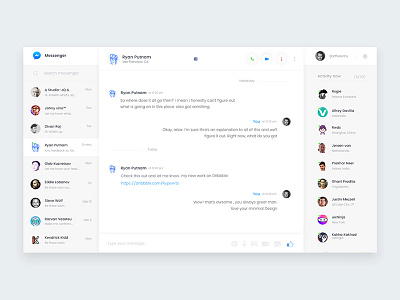 Messenger Redesign concept chat clean designer facebook interface messaging messenger minimal redesign ui ux zihad