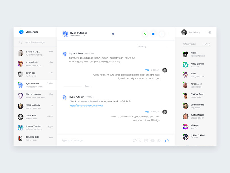 Messenger Redesign concept by Zihad Islam on Dribbble