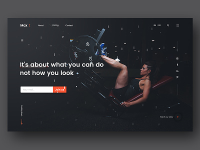 Max art athlete crossfit design direction fitness gym landing one page pattern seagulls sports ui ux zihad
