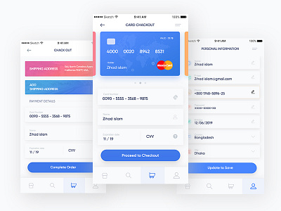 eCommerce App Exploration #1 app authorization cards coupons gradient icon ios ipad iphone settings zihad