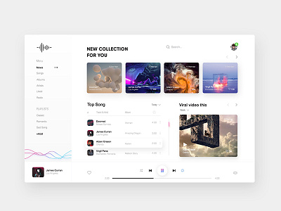 Music Player _ Exploration app clean design desktop fluent homepage illustration minimal music player typography ui ux web website zihad