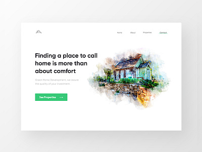 Green Home Development Agency. animation app clean design homepage interaction interface landingpage renting ui ux web zihad