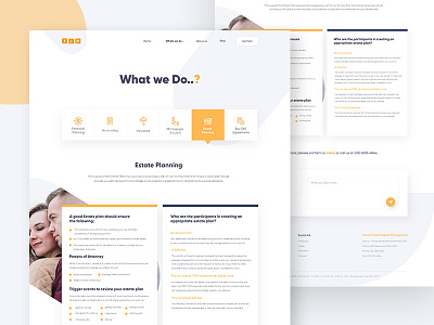 What We Do..? page for Financial planning app calendar card clean design events finance financial light list mobile planning tasks template typography ui ux web zihad