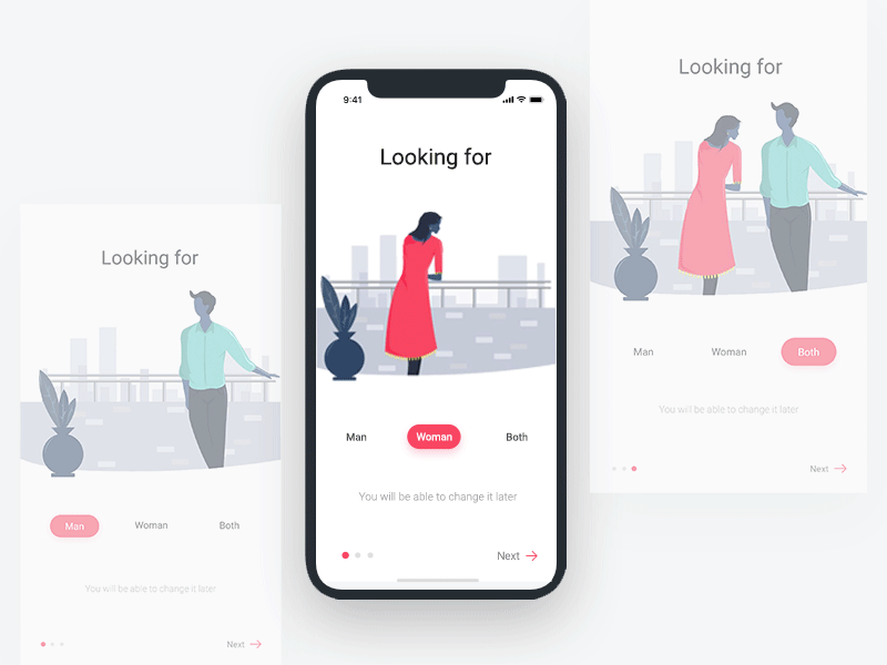 Dating app Screen (looking for)