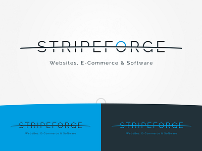 StripeForge Logotype blue branding ecommerce logo portofolio silverstripe software sunrise websites