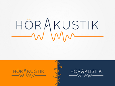 Hörakustik Logotype branding ear hearing hearing aids logo orange sound sound wave