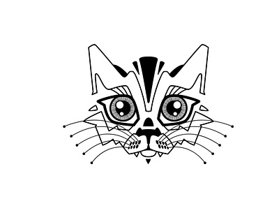 Doodle Kitty animal art cat doodle drawing geometric illustration kitty lineart