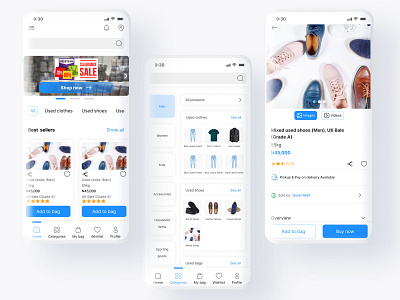 Bulk Thrift Store app design figma mobile mobile app thrift thrift clothes ui used accessories used clothes ux visual design