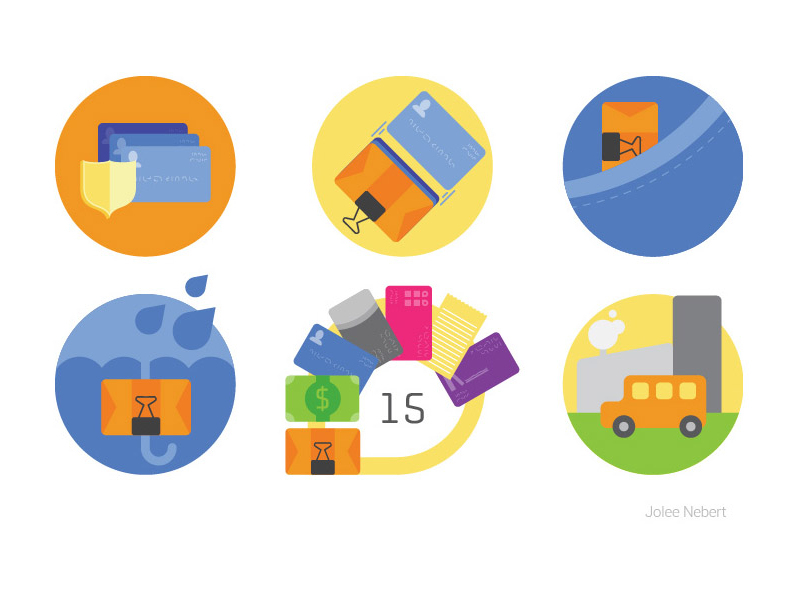 Wallet icons for Kickstarter by Jolee Evans on Dribbble