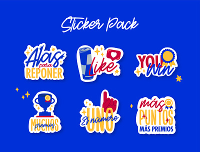 Sticker Pack for Redbull branding graphic design illustration logo stickers typography vector