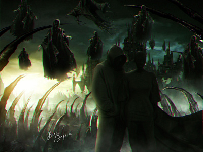 Photo manipulation of dementors with chromatic aberration effect de design graphic design
