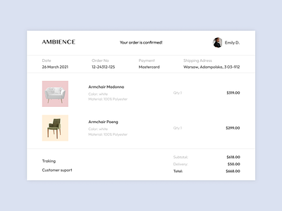 Design an Email Receipt