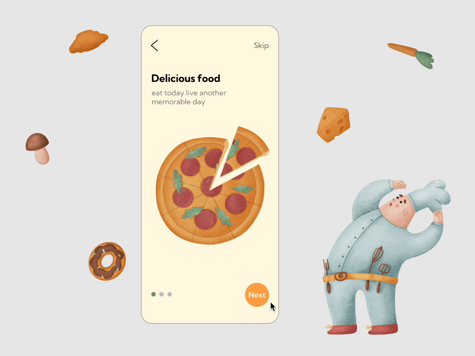 Dayli UI Day23. Onboarding app cooking cooking up dailyui design illustration mobile app onboarding ui ux web design