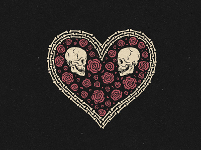 HEART OF BONES apparel artwork black bones dark darkart death design emo heart illustration love merch print punk rock skull t shirt tshirt valentine
