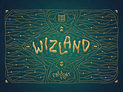 WIZLAND | FREE FONT artwork book design ethno fantastic fantasy font free freebie gold graphic design hobbit lettering lord of the rings magic type typeface