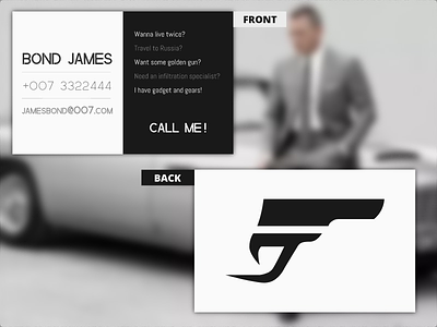 007 Business Card 007 business card flat design jamesbond