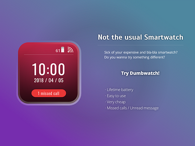 Dumbwatch concept landingpage smartwatch