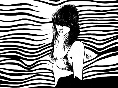 Lines blacknwhite drawing girl humanfigure ilustration indianink ink lineart shadow sketch woman womanartist