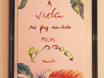 Vida drawing hand lettering illustration ink lettering paper pencil typography watercolour