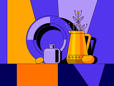 Blue Still life academic work illustration skillbox still life vector