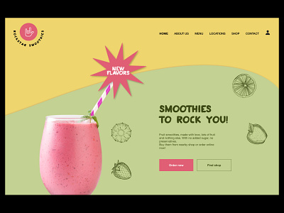 Rockstar Smoothies - smoothie shop homepage concept