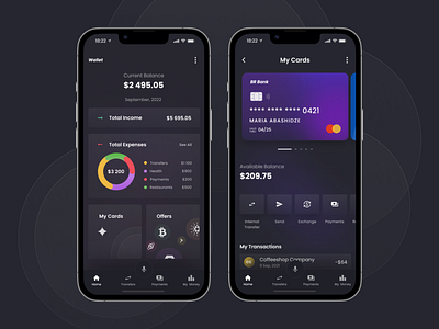 Mobile Wallet App app design figma finance fintech ui ux