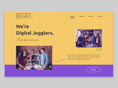 Digital Creative Agency agency concept creative agency design digital agency digital creative agency digital marketing agency figma landing page purple and yellow ui